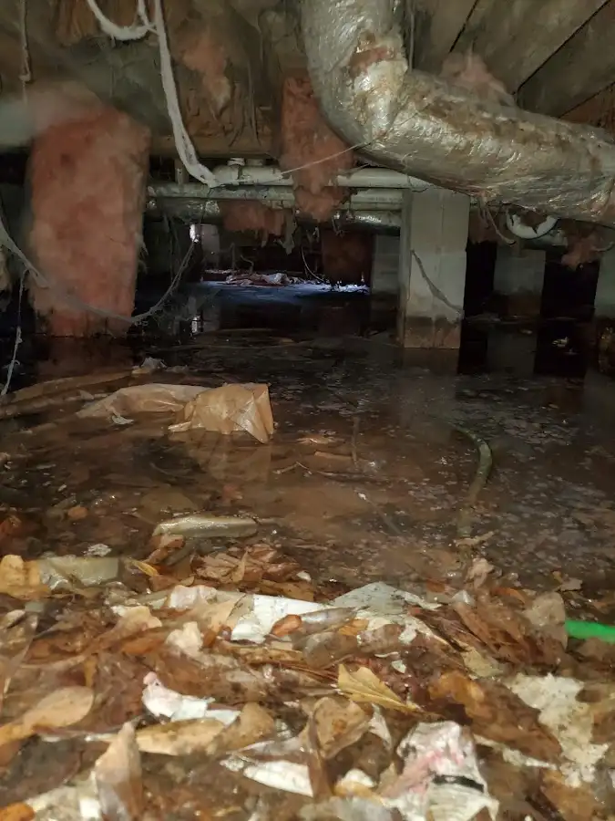 Crawl space flood assessment for Commercial Water Damage Restoration in Santa Cruz